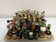 A tray of alcohol miniatures