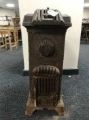 A cast iron stove