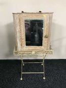 A pine mirror door wall cabinet,