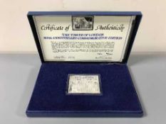 A sterling silver ingot, The 900th Anniversary of the Tower of London,