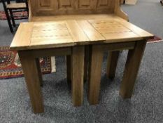 A pair of contemporary oak lamp tables (2)