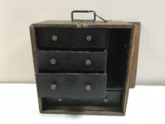 WITHDRAWN FROM SALE - A pine joiner's tool box with tools and a tool cupboard