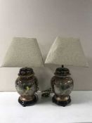 Three oriental style table lamps