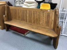 A pitch pine pew