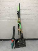 A bundle of garden tools,