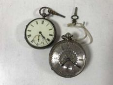 Two silver cased pocket watches