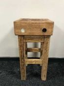 A pine butcher's block