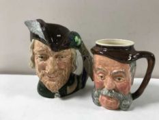 Two character jugs - Royal Doulton Robin Hood D6527 and Sandland Falstaff (2)