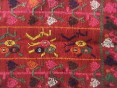 A hand woven woollen throw