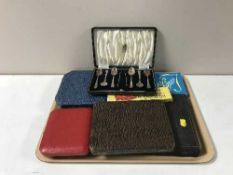 A tray containing a quantity of boxed table cutlery