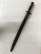 A 1907 pattern bayonet in sheath