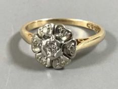 An 18ct gold diamond cluster ring
