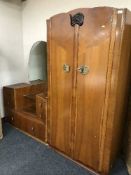 A gent's double door wardrobe and a dressing chest