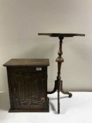 An oak and copper Arts & Crafts wall cabinet,