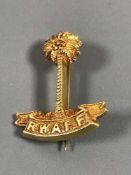 A rare high carat gold regimental brooch of the Royal West African Field Force, 7.