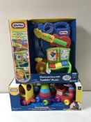 Two Little Tykes Discover Sounds Tumblin Music together Little Tykes Sort and Stack trains