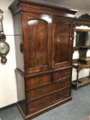 An early Victorian mahogany linen press