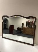 An antique mahogany bevelled edge dressing table mirror