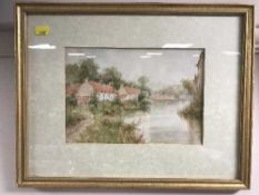 A pair of gilt framed A L Huntley watercolours