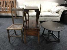 A storage box, circular oak coffee table,