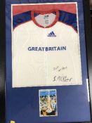 A framed Great Britain athletics Stephen Miller, signed and framed,