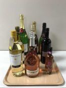A tray containing nine assorted bottles of wine,