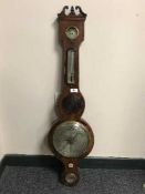 A Victorian inlaid mahogany banjo barometer