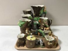 A quantity of Hornsea fauna ware vases