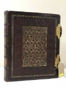 A leather bound family Bible with notes and illustrations