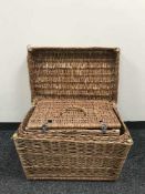 Three wicker hampers
