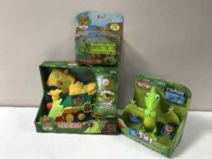 Four boxed dinosaur train remote controlled trains,