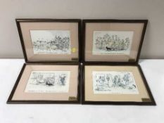 A set of four framed limited edition signed Henry Brewis prints