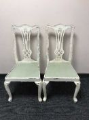 Six painted Queen Anne style dining chairs