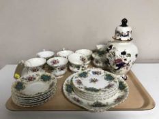 A twenty one piece Royal Albert Berkeley tea set and a boxed Masons Ironstone lidded vase