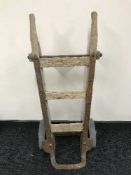 A vintage wooden sack barrow