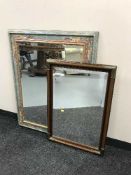 A painted framed over mantel mirror,