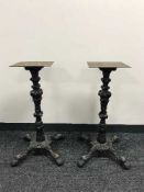 Two cast iron pub table bases