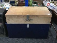 A joiner's tool box and a painted tool box