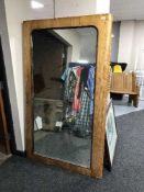 A Victorian satinwood wardrobe mirror door