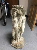 Three graces garden statue