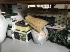 A large quantity of assorted Christmas trees, decorations,