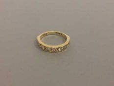 18ct nine stone half eternity ring approximately 1ct,