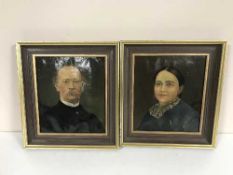 A box of eight framed pictures and oils - portrait studies