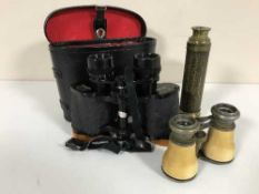 A brass pocket telescope,