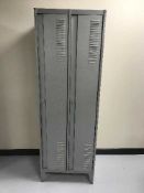 A double door metal locker