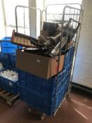 Six boxes and crates of glass ware, beer pumps,
