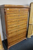A late 19th century mahogany seven drawer chest on paw feet CONDITION REPORT: The