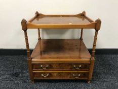 A Chapmans Siesta yew wood two tier side table