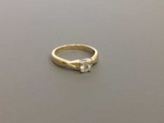 18ct solitaire diamond ring, approximately .23ct. 3.