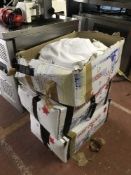 Three boxes of commercial table cloths